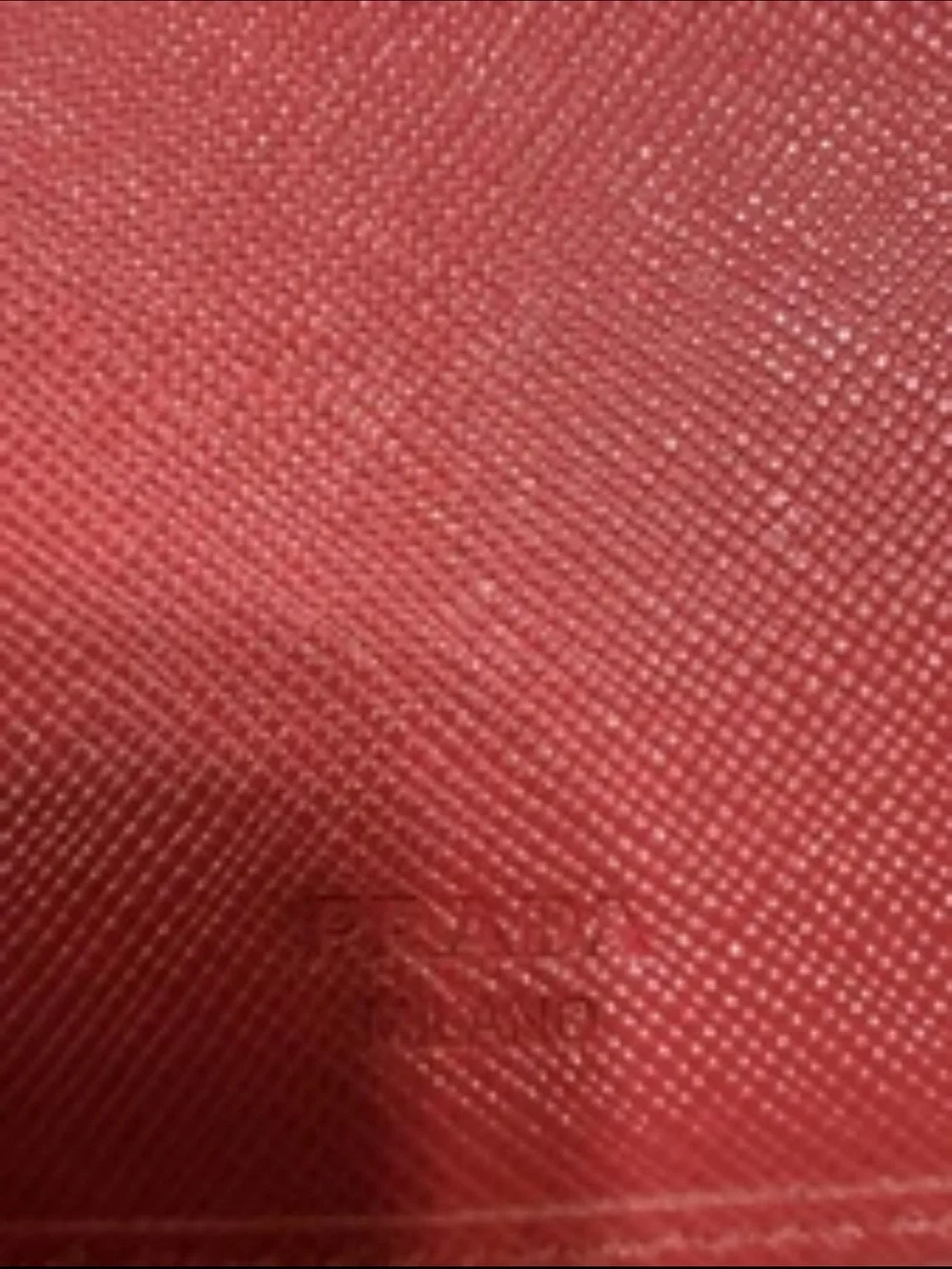 Prada Red Saffiano Zip-Around Wallet with Gold Logo